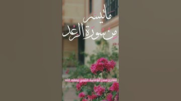 ما تيسر  من سورة الرعد بصوت القارئ منذر أبو غالية  وفقه الله