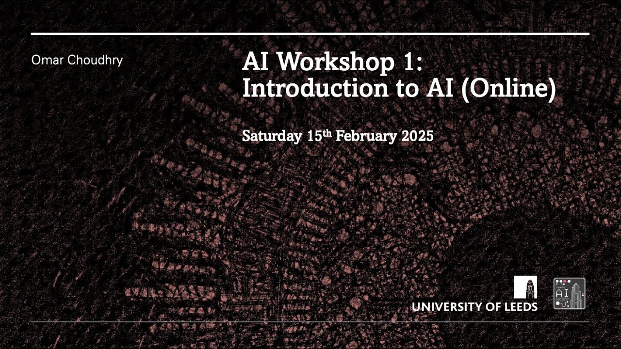 AI Workshop 1: Introduction to AI - YouTube