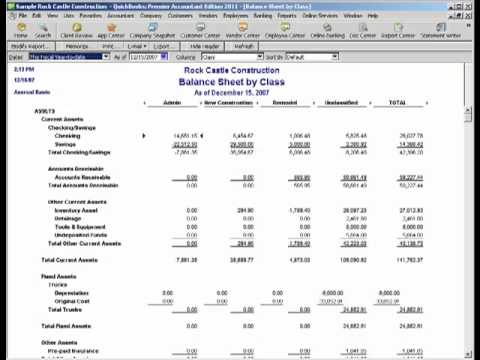 2011 QB Balance Sheet by Class - YouTube