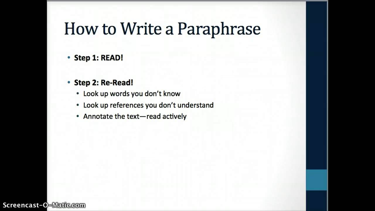 How to Write a Paraphrase