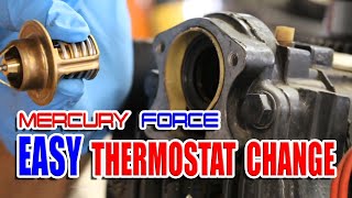 HOW TO - CHANGE THERMOSTAT - 1990 - 1999 FORCE 120 HP OUTBOARD BOAT MOTOR - MERCURY 120HP 1991 1992 by Mile High Campers 4,532 views 1 year ago 3 minutes, 52 seconds