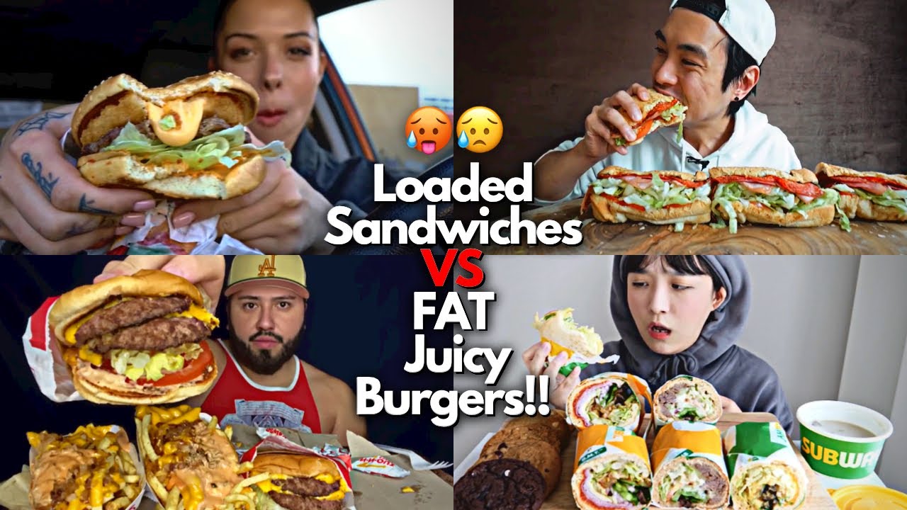 5 Mukbangers Enjoy: Subway Sandwiches And Burgers! ⭐️