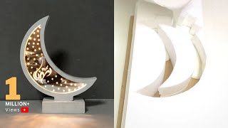DIY Ramadan Moon Decor. DIY white cement craft