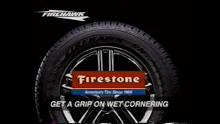 Firestone (Bridgestone) Firehawk SH30 uni-T get a grip on wet 30-second commercial (US, 1998)