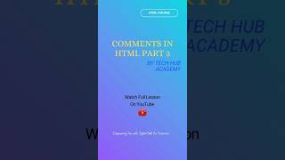 How to use comments in HTML and Why #comment #htmlcourse #youtubeshorts #codingtips #html5 #vscode