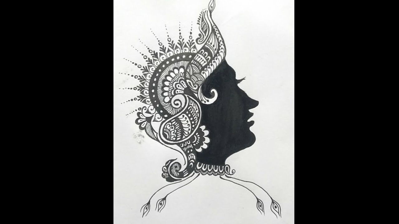 Mandala art / Mandala art with women face / How to draw Mandala - YouTube