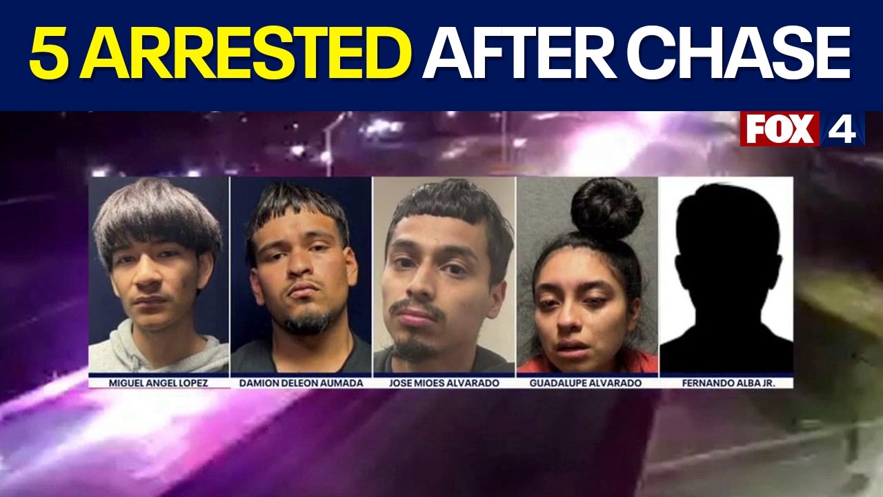 Five face charges after high-speed Fort Worth police chase
