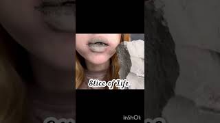 Grey pearl clay eating 🤤 🩶#chalkasmr #chalkedit #mukbang #asmr #clayeating #chalkeating