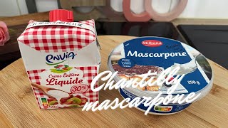 chantilly mascarpone facile / goût myrtilles la 1ère sur YOUTUBE/جديد حشو الكيك