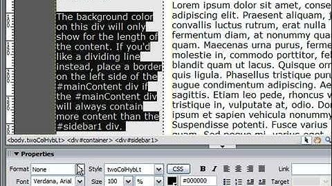Change Paragraph Style in Dreamweaver CS3