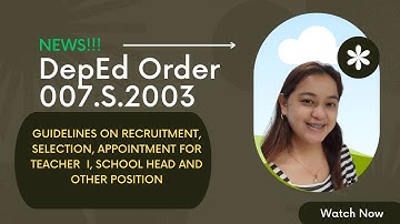 DepEd Order 007 Series 2023 Guidelines on Recruitment , Selection , and Appointment in DepEd