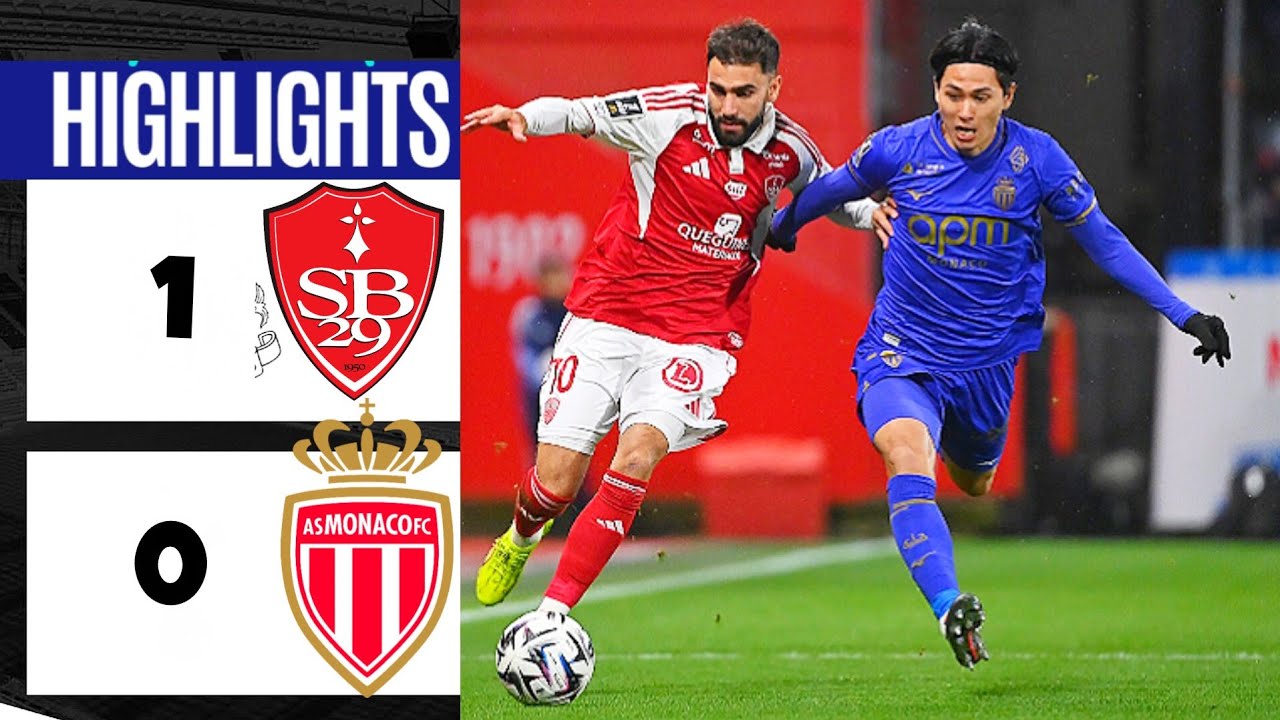 Брест — Монако (1-0) Сводка | Лига 1 2025 | Стад Брестуа 29 - Монако | СБ 28 АСМ