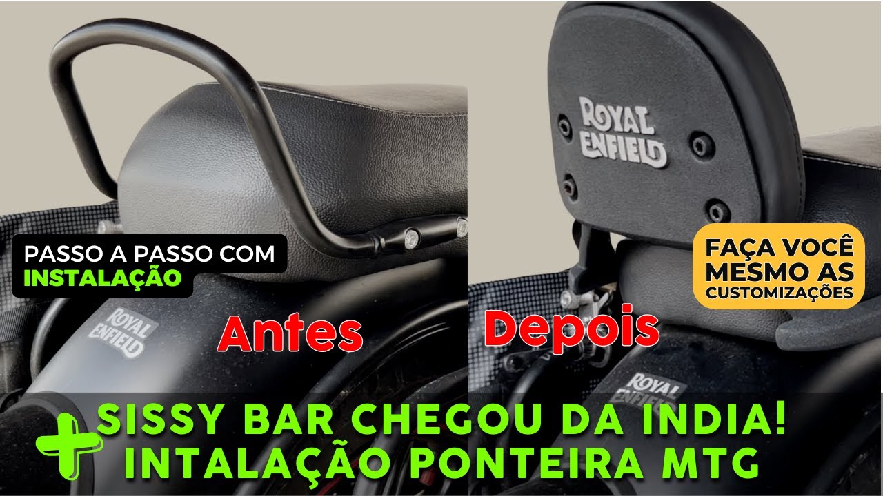 Instalando ponteira esportiva MTG e Sissy bar na Royal Enfield Classic 350