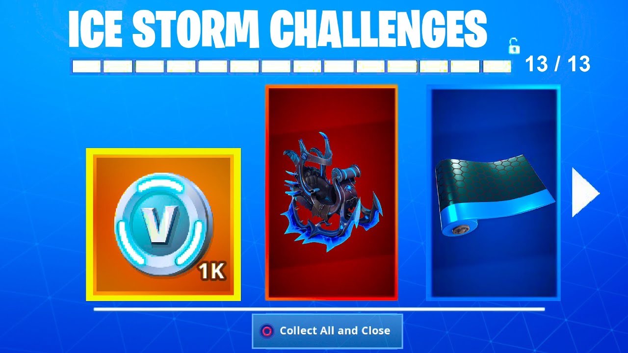 Ice Challenges Fortnite Reward New Ice Storm Rewards Unlocked Fortnite Battle Royale Free Gifts Youtube