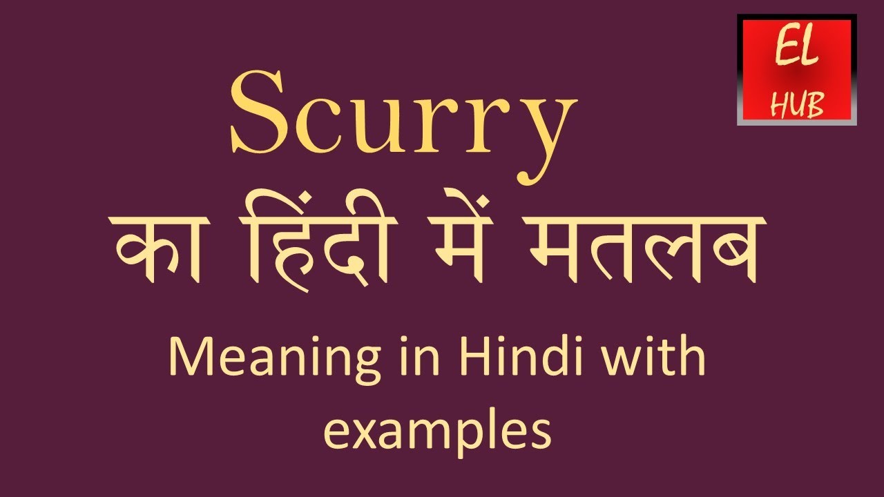 Scurry meaning in Hindi YouTube