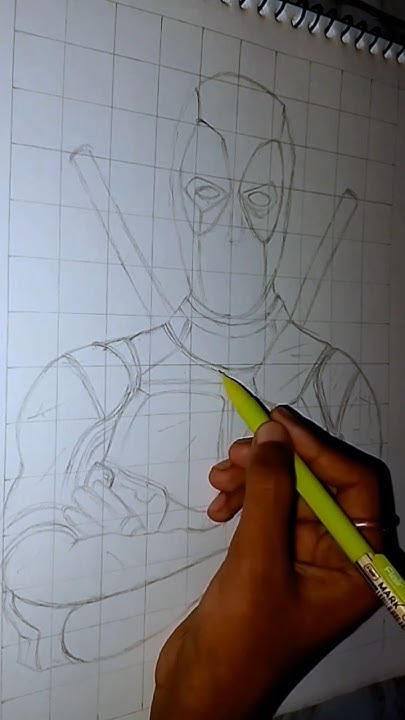 Deadpool drawing using grid method Part-1 |timelapse |#deadpool # ...