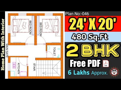 24 X 20 House Plan Ii 20x24 Ghar Ka Nkahsa Ii 24 20 Small House Plan Ii Plan 46 Youtube