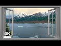 4K lake Window View of Chile&#39;s Laguna Quillelhue - Relaxing, Calming, Ambience,