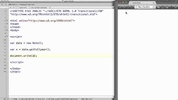 JavaScript - 38. Data Object, displaying year and time