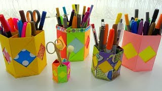 BU KALEMLİKLERE BAYILDIM! (Origami Kalemlik Yapımı) - Origami Pen Holder