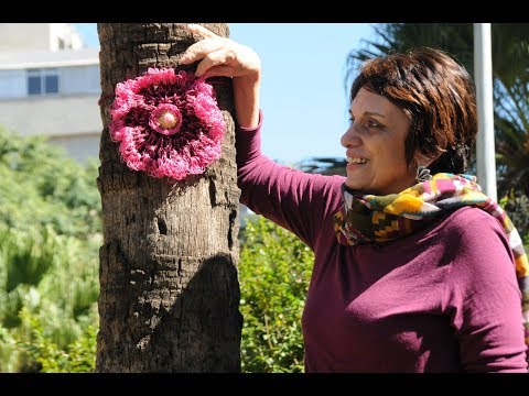 Jardineira do amor: decoradora "planta" flores de crochê em árvores de BH