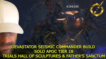OUTRIDERS DEVASTATOR SEISMIC COMMANDER ARMOR BUILD | SOLO APOC TIER 18 TRIAL RUNS EASY MODE!