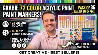Grabie 72-Color Dual Tip Acrylic Paint Markers (36 Pack)