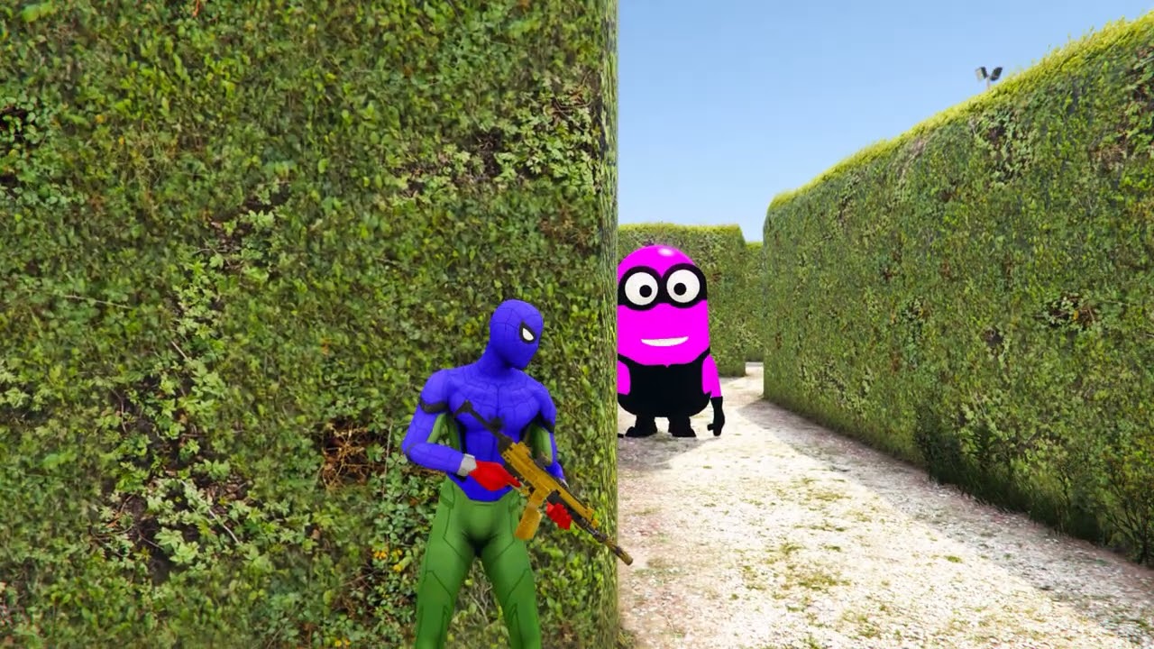 GTA 5 Epic Ragdolls RED SPIDERMAN VS RED MINION VS GREEN MINION (Euphoria Physics & Funny Fails)#04