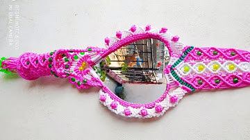 Macrame Beautiful New 💓  Shape Design Mirror Tutorial !! Macrame Mirror Wall Hanging !! Full Part