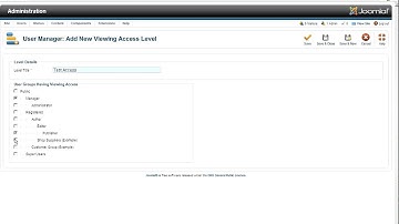 Add New Access Level in joomla 2 5  - web design Coimbatore Budnet