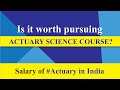 #Career : Salary of #Actuary in India  Reality Check  Is ...
