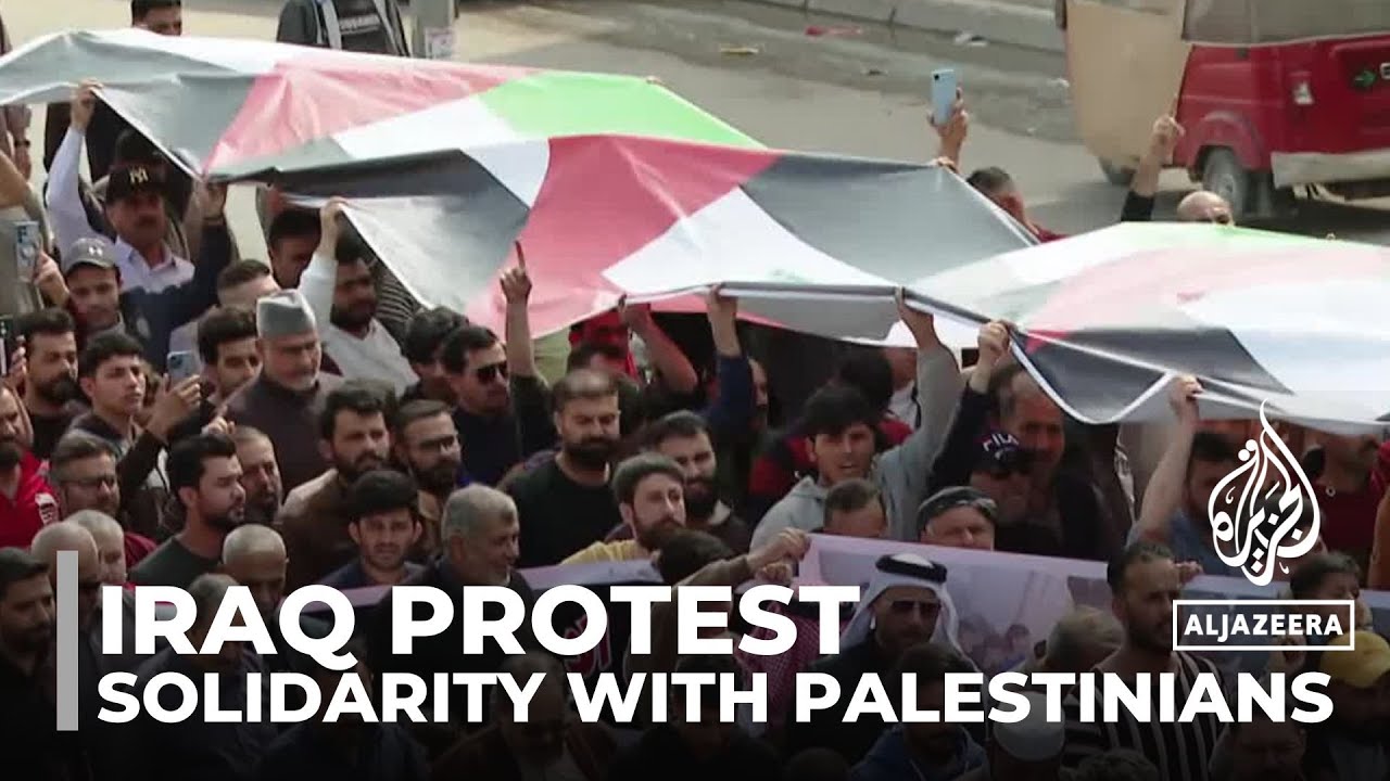 احتجاجات في العراق: مئات الأشخاص يسيرون تضامناً مع الفلسطينيين