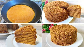 Honey cake in a pan in 30 minutes. We are the oven. The easiest cake ever.