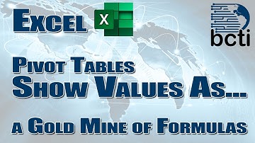 Microsoft Excel - Show Values As (Extra Calculations for Pivot Tables)