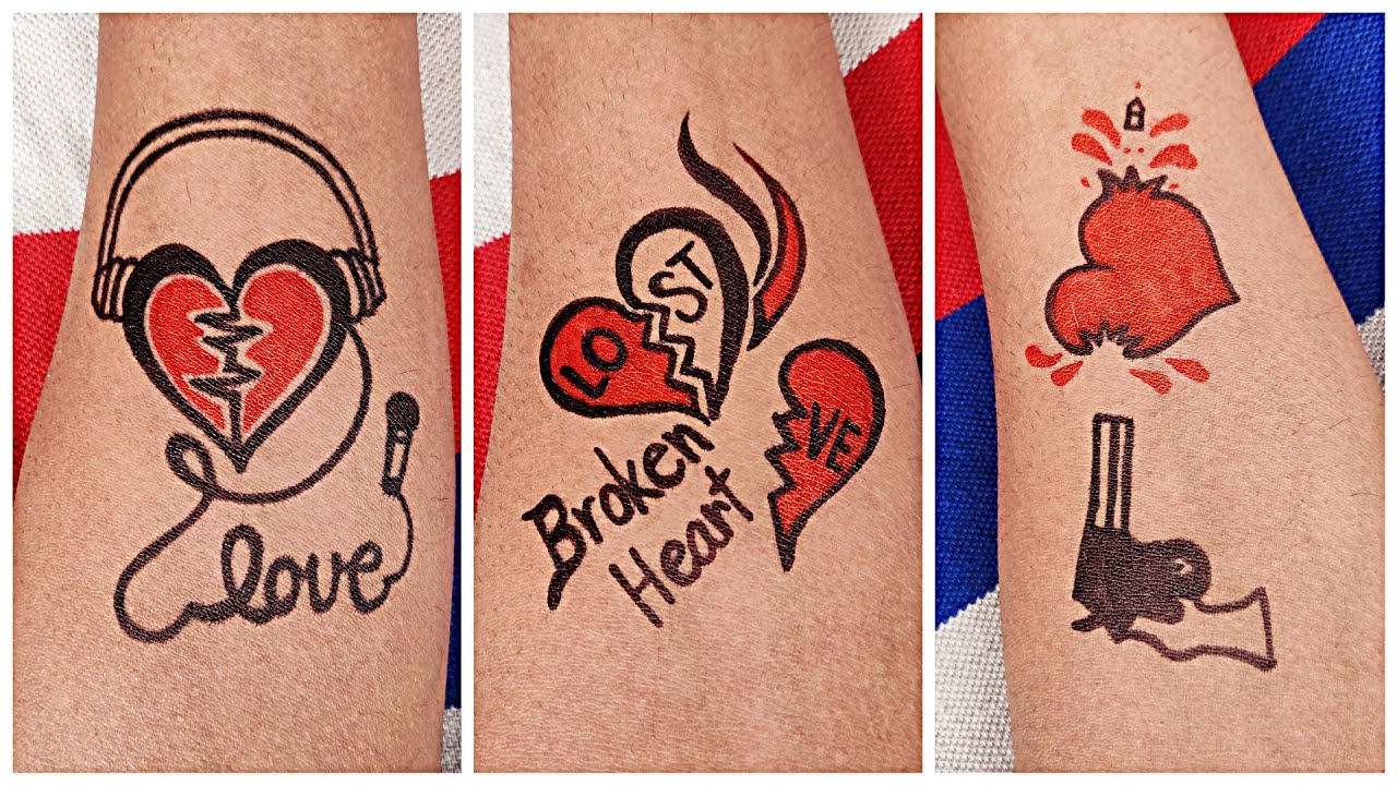 Broken heart tattoos.. - YouTube