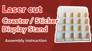 4 inch Coaster Display Stand, Sticker Display Stand, 16 Pockets (4x4)