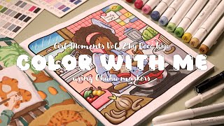 Color with me (ASMR) 🫑🥦 'Girl Moments vol. 2' by Coco Wyo using Ohuhu markers