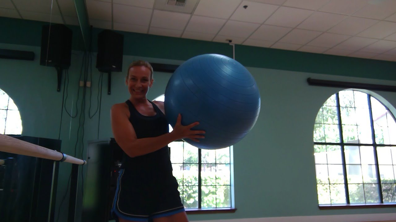 Ball of Fun Fitness- Grab an exercise ball or bouncing ball.