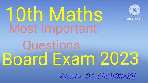 Class 10th Maths Important Questions 2023, Hindi Medium BSEB HBSE class 10