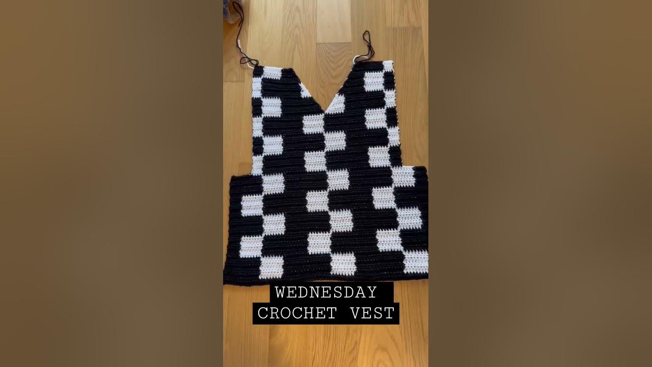 Wednesday Vest, Oversized Checkered Vest Crochet Pattern – Love