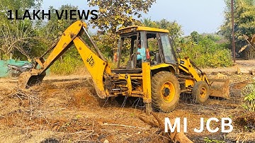 Jcb 3dx Going Another village for work | Removing Shrubs And Tree Roots And Clearing Space |MI JCB|