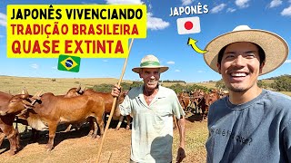 Japonês vivenciando tradição brasileira quase extinta