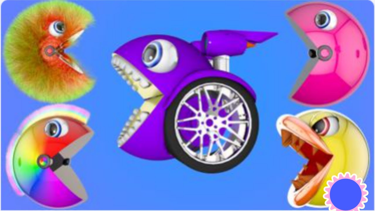 Evolution of Pacman | Learn Colors with Pacman and School Bus | Fun ...