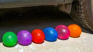 Experiment Chocolate Bars vs Car vs Colorful Water Balloons - Crushing Crunchy \& Soft Things by Car!