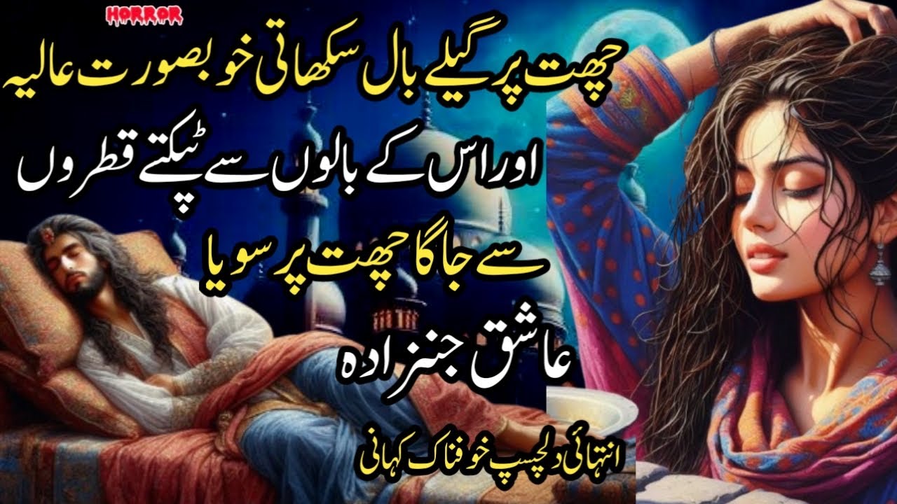 CHAT PAR GHEELE BAAL SUKHATI KHUBSOORAT AALIYA AUR USKE BAALON SE TAPKTE QATRE SE JAGA ASHIQ JINZADA