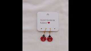 DIY-TAKI TASARIM MİYUKİ UĞUR BÖCEĞİ KÜPE/JEWELRY DESIGN MIYUKI LADYBUG EARRINGS