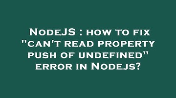 NodeJS : how to fix "can