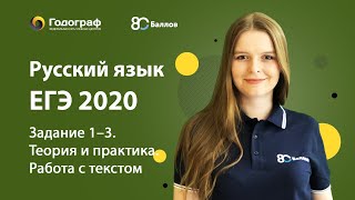 ЕГЭ Русский язык. 2019. Задание 1-3. Теория и практика. Работа с текстом