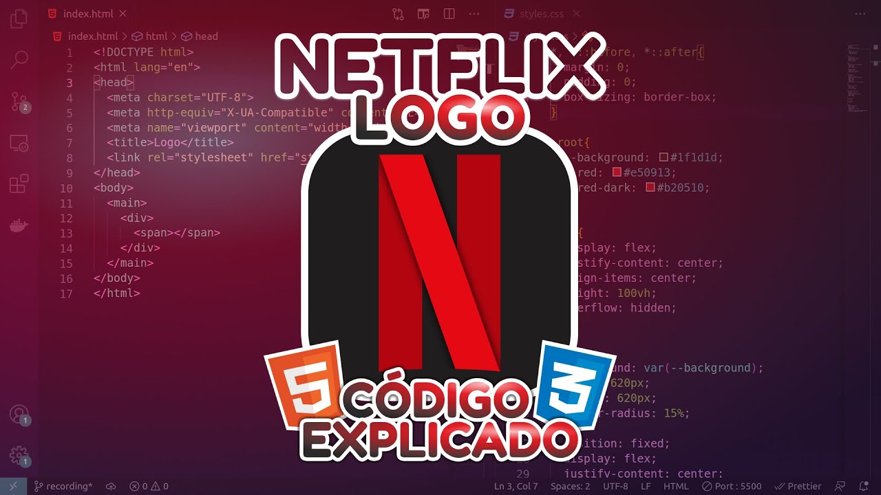 Pratique CSS comigo - Logo da Netflix 🎬