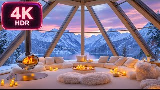 Smooth Jazz Music in Lakeview Panorama Retreat with Fireplace | 4K UHD HDR screenshot 5